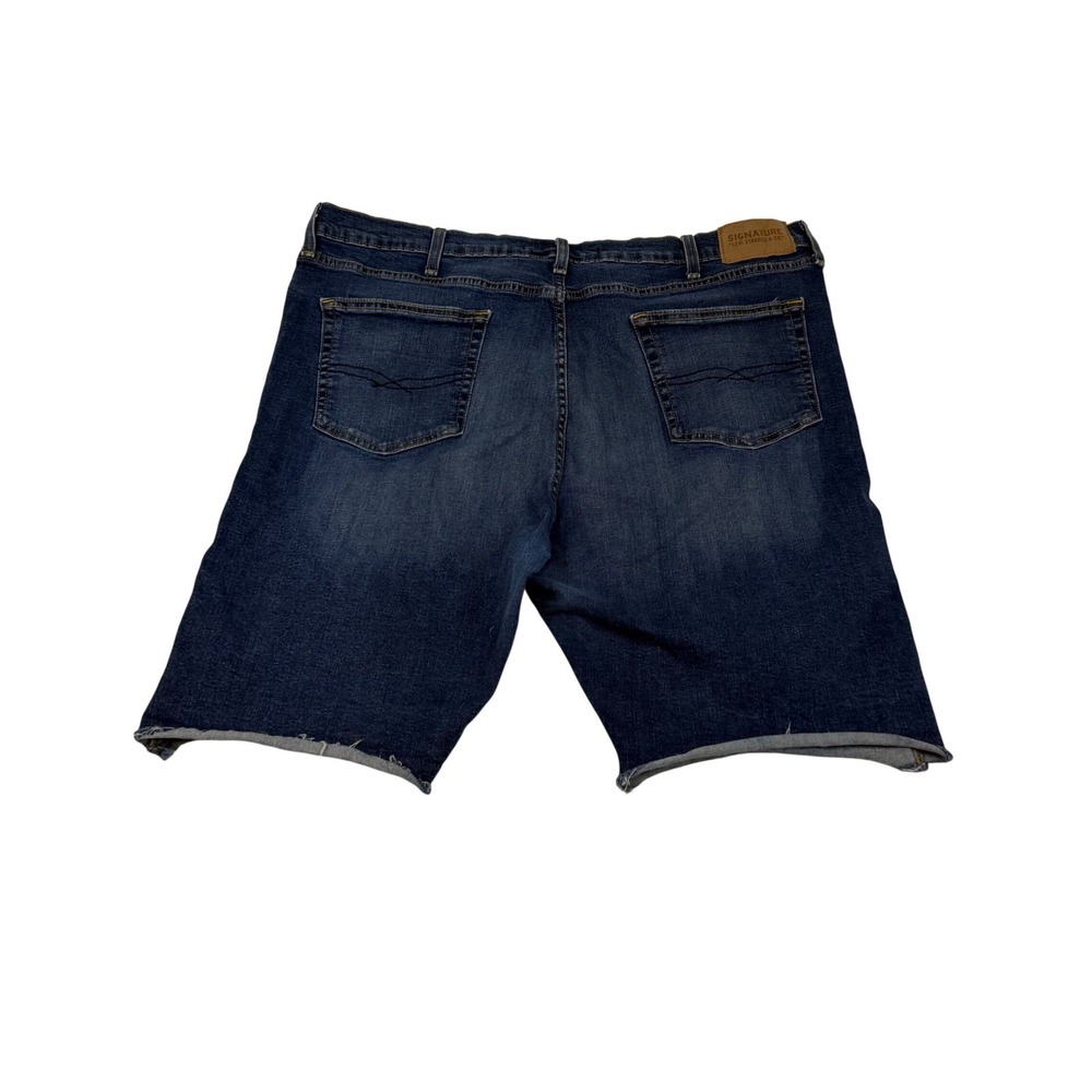 Signature by‎ Levi Strauss & Co Mens 42 Dark Wash Raw Hem Denim Shorts S40196